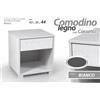 TrAdE Shop Traesio COMODINO CON CASSETO LETTO MODERNO 44X40X36CM LEGNO BIANCO ROVERE SBIANCATO