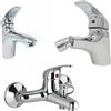 Rubinetto Miscelatore X3 Casa Doccia Bidet Lavello Vasca COMPLETI di FLESSIBILI