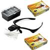 TrAdE Shop Traesio VISIERA OCCHIALI LENTE LENTI DI INGRANDIMENTO LED TORCIA 5 LENTI 2 LUCI LED
