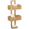 Mensola per Doccia in Bambù, Hxlxp: 65 X 28 X 15,5 Cm, Portaoggetti, Porta-Sapon