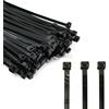 ERKO Fascette plastica nere 100 x 2,5 mm 100 pezzi di cablaggio professionali