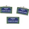 Giftshop UK Avenue Des Champs-élysées Segnale Stradale Rettangolo Gemelli E Cravatta Pin Set