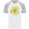 Fruit of the Loom T-Shirt Da Baseball S/S Per Uomo Con Bandiera Di Saint Vincent E Grenadine
