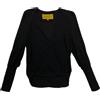 Hanley Mellon Top Cache-Coeur Donna Maniche Lunghe Con Ricameria Taglia 10 Nero