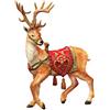 Goebel Fitz & Floyd 51-001-29-1 - Statuetta di renna con nappe sulla sella, in gres, altezza 38 cm, colore: Rosso