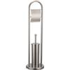 Vigor Portascopino wc inox con portarotolo