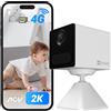 Does not apply 4G LTE 2K Telecamera Da Interno a Batteria, Audio Bidirezionale, Rilevamento Di