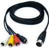 SYSTEM-S System S Cavo RCA 4 RCA 150 cm maschio a DIN 5 poli adattatore stereo nero