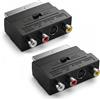 HENGBIRD 2 Pezzi Adattatore da Scart a 3 Prese RCA in/out Commutatore S Video S