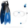 Cressi dal 1946 - Palau Marea Dry Bag - Set da Snorkeling per Adulti Include Pinne Regolabili Palau, Maschera Marea, Snorkel Seal Dry, Borsa Trasporto - Blu/Azzurro - XS/S_EU 35/38