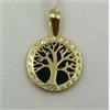 SR Pendente Oro 18K. Albero Della Vita Con Onice E Zirconi