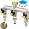 DWcouple 3 Vie Distributore 3/4 Distributore a 3 Vie per Rubinetto Giardino Ottone