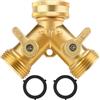 Flintronic Splitter in Ottone 2 Vie Y Sdoppiatore 3/4 Rubinetto Tubo Giardino