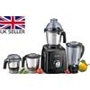 Sujata Nuovo Generazione Mixer Per Smerigliatrice,Nero " 1000 Watt Con 4 Vasetti