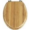 WENKO Sedile WC Bamboo - fissaggio cromo-metallo, Bambù, 34.5 x 41.5 cm, Marrone