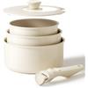 Redchef set pentole con manici rimovibili casseruole 16/18/20 cm beige pentole