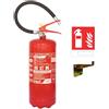 SADISRLS Estintore a Polvere 6kg ABC Omologato 2026 Completo di Staffa a Muro Cartello e