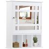 LIFEZEAL Specchio Bagno Contenitore in Legno 50 x 16 x 61 cm Armadietto Sospeso