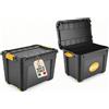 AKITAInk Contenitore Box con Ruote 60L e Coperchio 39x36x59 cm Magic 4 Aperture