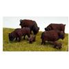 Langley 4 Bison / Bufali E 2 Calves. Scala Oo Langley Z012