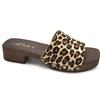 Latika C24618 zoccolo pelo cavallino leopardo tacco quadro 3cm fondo gomma S