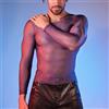 Camicia lingerie sexy uomo olio lucido a maniche lunghe collant top lingerie sex