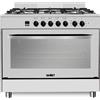 Samet Cucina a Gas 5 Fuochi Forno Elettrico Ventilato 90x60 Cl.A Inox Stromboli