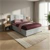 DecHome Letto Una Piazza e Mezza Contenitore Rete 142x210x124 Tessuto Grigio