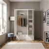 DecHome Armadio Guardaroba 3 Ante battenti 120x51x200 cm Bianco Landwood