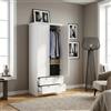 DecHome Armadio Guardaroba 2 ante battenti 80x51x200 cm Bianco Landwood