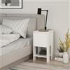 DecHome Comodino 1 Anta a Ribalta e 1 Vano Giorno 30x30x55 Bianco Ema