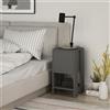 DecHome Comodino 1 Anta a Ribalta e 1 Vano Giorno 30x30x55 Antracite Ema