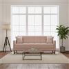 DecHome Divano Letto 3 Posti Moderno Velluto 210x85x87 cm Rosa Antico - Legen