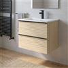 DecHome Mobile Bagno Sospeso con Lavabo 80 cm Rovere chiaro - Senda