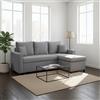 DecHome Divano Angolare 3 Posti Letto Estraibile 225x148x71 cm Grigio - Ash