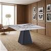 DecHome Tavolo da Pranzo Cucina Ceramica/Metallo 130x130x76 cm Nero - Cesar