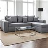 DecHome Divano Angolare 3 Posti Letto Estraibile 250x79x180 Grigio Cenere Olymp