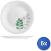 Bormioli rocco 6x Piatti In Vetro Opale Botanica Verde Frutta 20Cm