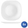 Bormioli rocco 6x Piatti In Vetro Opale Parma Bianco Tavola Piani Cm27