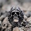 Senza marchio Anello in acciaio inossidabile teschio God Of War Ares biker punk gotico