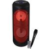 KARMA HPS T252R Diffusore Amplificato a Batteria 40W Rosso Bluetooth Dj Karaoke
