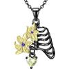 Collana a catena in argento 925 coste fiori Moda Trusky