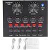 Scheda audio V8 nera compatta per PC cellulare e console di gioco audio