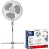 KASAVIVA Ventilatore a Piantana Bianco Pale 40 cm 45 Watt Altezza 130 cm
