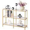 VEVOR Tavolo Consolle in Vetro a 3 Livelli 100 x 30 x 72,9 cm con Gambe in Ferro