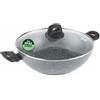 Salter Go Green Thermo Collar - Padella familiare da 28 cm, tecnologia con indicatore di calore, senza PFA, adatta a induzione, coperchio in vetro temperato con sfiato per vapore, ceramica
