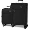 Movom Atlanta Valigie Poliestere, Diverse dimensioni, Nero, Verde, Rosso, Grigio, Poliestere., Nero, Taglia unica, Set 2 valigie