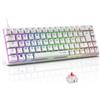 The G-Lab - Keyz Titanium - Tastiera Gamer Bianco 65% AZERTY, USB - Tastiera Mecanica Switch Rosso - RGB 100% Personalizzabile, Anti-Ghosting, Macro programmabile - per PC, PS4, PS5, Xbox - New