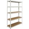 Relaxdays Scaffale portante 200x120x40 cm, 875 kg, 5 Ripiani, Cantina/Garage, ad Incastro, Bianco/Marrone