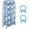 VEVOR Portabottiglie a 5 Livelli, in Ferro da 18,9 L, a Doppio Livello per 10 Bottiglie, Portabrocche per Acqua Resistente per Cucina, Ufficio, Soggiorno, Argento